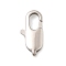 Brass Clasps, Long-Lasting Plated, Nickel Free, Oval, Real Platinum Plated, 20.5x10x3.8mm, Hole: 1.2mm