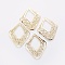 Iron Filigree Pendants, Rhombus, Golden, 30x26x0.5mm, Hole: 1.4mm