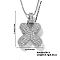 Elegant Brass Micro Pave Clear Cubic Zirconia 3D Initial Necklaces, Perfect Gift for Her, Platinum, Letter X, 15.75 inch(40cm)