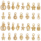 PH PandaHall 60pcs Gold Charms Pendants, 15 Style Starfish Pendants Flower Heart Charms Electroplated Alloy Charms with Jump Ring for DIY Bracelet Necklace Jewelry Making and Crafting