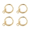 Brass Huggie Hoop Earring Findings, with Horizontal Loops, Long-Lasting Plated, Lead Free & Cadmium Free, Real 18K Gold Plated, 12 Gauge, 14.7x11.7x2mm, Hole: 1.8mm