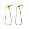 Rack Plating Brass Ear Wire, Cadmium Free & Lead Free, Long-Lasting Plated, with Silicone, Real 18K Gold Plated, 38x4mm, Pin: 0.7mm