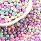 6/0 Glass Seed Beads, Opaque Colours Luster, Teardrop, Colorful, 4~5x4~4.5x3~4mm, Hole: 0.8~0.9mm, about 125pcs/10g