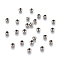 Tarnish Resistant 201 Stainless Steel Corrugated Beads, Round, Stainless Steel Color, 3x2.5mm, Hole: 1.2mm