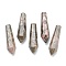 Natural Rhodonite Pointed Beads, Healing Stones, Reiki Energy Balancing Meditation Therapy Wand, Bullet, Undrilled/No Hole Beads, Faceted, for Wire Wrapped Pendants Making, 29~33x7.5~8.5mm