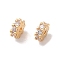 Brass Micro Pave Clear Cubic Zirconia Beads, Nickel Free, Flat Round, Golden, 5.5mm, Hole: 1mm