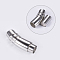 Tarnish Resistant 304 Stainless Steel Magnetic Clasps with Glue-in Ends, Smooth Surface, Column, Stainless Steel Color, 35x11mm, Hole: 8mm