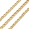 304 Stainless Steel Rectangle with Cross Link Chains, Unwelded, with Spool, Real 18K Gold Plated, 5x3x1.5mm, 10m/roll