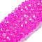 Baking Electroplate Glass Beads Strands, AB Color, Faceted, Round, Magenta, 6x5mm, Hole: 1mm, about 80~85pcs/strand, 38~40cm