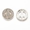 Peace Sign Alloy Crystal Rhinestone Beads, Silver Color Plated, 20x5mm, Hole: 2mm