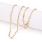 Brass Paperclip Chains, Drawn Elongated Cable Chain Necklace Making, with Lobster Claw Clasps, Real 18K Gold Plated, 17.71 inch(45cm) long, Link: 5x2x0.7mm, Jump Ring: 4x1mm