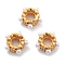 Rack Plating Flower Brass Beads, with ABS Plastic Pearl, Lead Free & Cadmium Free, Long-Lasting Plated, Real 18K Gold Plated, 11x4.5mm, Hole: 3.5mm