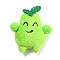 Lovely Non Woven Fabric Cartoon Accessories, Plush Doll, with PP Cotton Stuffing, for DIY Brooch Making, Pear, Lime, 76x63x25.5mm, Hole: 4x17.5mm