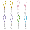 1 Set PU Leather Knitting Wrist Lanyard Hand Mobile Straps, with Iron Findings, Rope and Glass Flower Charms, Mixed Color, 21.5cm, 8pcs/set