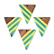 Epoxy Resin & Walnut Wood Pendants, Geometric Charms, Triangle, 36.5x30.5x3.5mm, Hole: 1.8mm