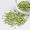DIY Craft Beads 8/0 Opaque Colors Lustered Round Glass Seed Beads, Green Yellow, Size: about 3mm in diameter, hole:1mm, about 1101pcs/50g