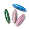 Normal Lampwork Beads, Spaghetti Beads, Oval with Fleck, Mixed Color, 41~42x12mm, Hole: 2mm
