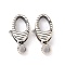 925 Sterling Silver Swivel Clasps, Oval, Antique Silver, 16x8x4mm, Hole: 2mm, Inner Diameter: 4x6.5mm