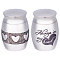 2Pcs 2 Style 316 Stainless Steel Pet Cinerary Casket, Column, with Cover, Mixed Patterns, 40x30mm