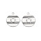 304 Stainless Steel Pendant Enamel Settings, Flat Round, Stainless Steel Color, 17.5x15.5x2mm, Hole: 1.2mm