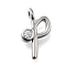 Brass Micro Pave Cubic Zirconia Pendants, Letter Charms, Rack Plating, Long-Lasting Plated, Cadmium Free & Lead Free, Letter P, 12.5x7x2mm, Hole: 1.6mm