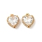 Brass Micro Pave Cubic Zirconia Pendants, Nickel Free, Heart Charms, Real 18K Gold Plated, Clear, 11.5x9.5x5.5mm, Hole: 1.4mm