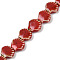 Handmade Porcelain Beads Strands, Shell Shape, FireBrick, 13.5x13~14x6mm, Hole: 1.8mm, about 28pcs/strand, 14.37''(36.5cm)