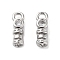 Brass Cord Ends, End Caps with Clear Cubic Zirconia, Column, Real Platinum Plated, 10x3.5x3mm, Hole: 1.5mm, Inner Diameter: 1.5mm