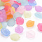 Transparent Frosted Acrylic Pendants, Petaline, Mixed Color, 16x14.5x3mm, Hole: 1.6mm