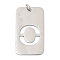 304 Stainless Steel Pendants, with Jump Ring, Rectangle with Hollow Letter Charm, Anti-Tarnish, Laser Cut, Letter O, 49.5x28x1.5mm, Hole: 6.5mm