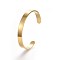 304 Stainless Steel Blank Cuff Bangles, Custom Engraved Name Text Bangle, Golden, Inner Diameter: 50x63mm, Width: 8mm