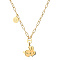Luck Rabbit Stainless Steel Pendant Necklaces, Golden, 16.14 inch(41cm)