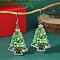 Christmas Acrylic Dangle Earrings, Platinum, Christmas Tree