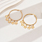 201 Stainless Steel Geometric Retro Casual Hoop Earrings for Women, Fashionable and Simple, Real 18K Gold Plated, Flower, 44x6mm