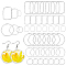 48Pcs 6 Styles Alloy Open Back Bezel Pendants, For DIY UV Resin, Epoxy Resin, Pressed Flower Jewelry, Rectangle & Ring, Platinum, 20.5~46x17~44x1.5~2mm, Hole: 1.2~3x1~1.5mm, 8pcs/style