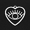 Non-Tarnish 201 Stainless Steel Pendants, Laser Cut, Hollow, Heart with Eye, Stainless Steel Color, 26.5x24.5x1mm, Hole: 2mm