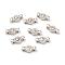 Alloy Grade A Rhinestone Bar Spacers, Two Holes, Platinum, 17x8x5.8mm, Hole: 1.6mm