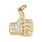 Brass Micro Pave Cubic Zirconia Pendants, Gesture, Thumbs Up, with Jump Ring, Cadmium Free & Lead Free, Rack Plating, Long-Lasting Plated, Real 18K Gold Plated, 19x15x6mm, Hole: 3mm