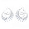 Non-Tarnish 201 Stainless Steel Pendants, Snake Charm, Stainless Steel Color, 38x31.5x1mm, Hole: 1mm