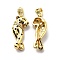 Brass Clear Cubic Zirconia Pendants, Cadmium Free & Lead Free, with Black Enamel, Leopard/Cheetah Charms, Real 18K Gold Plated, 36x16x7mm, Hole: 4.5x7mm