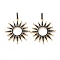 Brass Micro Pave Black Cubic Zirconia Solar Eclipse Pendants, Sun, Gunmetal & Golden, 37x34x3mm, Hole: 3x5mm