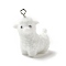 Flocky Resin Pendants, Sheep, with Platinum Iron Loop, White, 32x26x14mm, Hole: 2mm