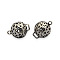 Brass Round Links connectors, Hollow, Nickel Free, Antique Silver, 16x12mm, Hole: 1mm