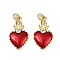 Brass Micro Pave Cubic Zirconia Pendants, Sacred Heart, with Enamel, Long-Lasting Plated, Cadmium Free & Lead Free, Rack Plating, with Jump Ring, Real 18K Gold Plated, 23.5x14x2.5mm, Hole: 3.5mm