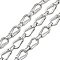 304 Stainless Steel Link Chains, Unwelded, with Spool, Stainless Steel Color, 12x7x4mm, about 16.40 Feet(5m)/Roll
