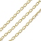Brass Textured Oval Link Chains, with Spool, Soldered, Long-Lasting Plated, Cadmium Free & Nickel Free & Lead Free, Real 18K Gold Plated, 4.5x2.5x0.3mm