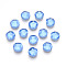 Glass Rhinestone Cabochons, Flat Back, Half Round, Faceted, Cornflower Blue, 5.5~6x3mm