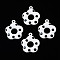 Spray Painted Alloy Pendants, Cadmium Free & Nickel Free & Lead Free, Flower, Black, 22x19.5x2mm, Hole: 1.4mm