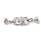 Brass Fold Over Clasps, Cadmium Free & Nickel Free & Lead Free, Long-lasting Plated, Real Platinum Plated, 43mm, Hole: 5.5mm