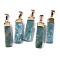 Natural Moss Agate Pendants, with Golden Iron Pinch Bail, Rectangle, 34x7~8x5mm, Hole: 7x4mm